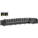  Manufacturer Color_Grey -- Tremblay 198" Grey Velvet Upholstered 7 pc Modular Sectional IMAGE 2