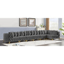  Manufacturer Color_Grey -- Tremblay 198" Grey Velvet Upholstered 7 pc Modular Sectional IMAGE 3