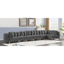 Meridian Tremblay Grey Velvet Modular Sectional IMAGE 4
