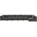 Manufacturer Color_Grey -- Tremblay 198" Grey Velvet Upholstered 7 pc Modular Sectional IMAGE 5
