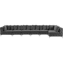  Manufacturer Color_Grey -- Tremblay 198" Grey Velvet Upholstered 7 pc Modular Sectional IMAGE 6