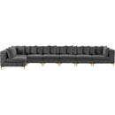  Manufacturer Color_Grey -- Tremblay 198" Grey Velvet Upholstered 7 pc Modular Sectional IMAGE 7