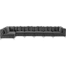  Manufacturer Color_Grey -- Tremblay 198" Grey Velvet Upholstered 7 pc Modular Sectional IMAGE 8
