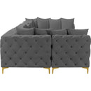  Manufacturer Color_Grey -- Tremblay 169" Grey Velvet Upholstered 7 pc Modular Sectional IMAGE 11