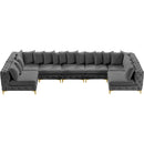  Manufacturer Color_Grey -- Tremblay 169" Grey Velvet Upholstered 7 pc Modular Sectional IMAGE 13