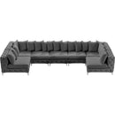  Manufacturer Color_Grey -- Tremblay 169" Grey Velvet Upholstered 7 pc Modular Sectional IMAGE 14