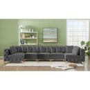  Manufacturer Color_Grey -- Tremblay 169" Grey Velvet Upholstered 7 pc Modular Sectional IMAGE 3