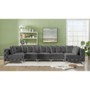  Manufacturer Color_Grey -- Tremblay 169" Grey Velvet Upholstered 7 pc Modular Sectional IMAGE 4
