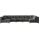  Manufacturer Color_Grey -- Tremblay 169" Grey Velvet Upholstered 7 pc Modular Sectional IMAGE 5