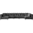  Manufacturer Color_Grey -- Tremblay 169" Grey Velvet Upholstered 7 pc Modular Sectional IMAGE 6