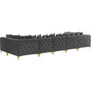  Manufacturer Color_Grey -- Tremblay 169" Grey Velvet Upholstered 7 pc Modular Sectional IMAGE 7
