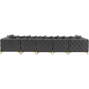 Manufacturer Color_Grey -- Tremblay 169" Grey Velvet Upholstered 7 pc Modular Sectional IMAGE 9
