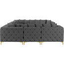  Manufacturer Color_Grey -- Tremblay 139" Grey Velvet Upholstered 8 pc Modular Sectional IMAGE 11
