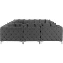  Manufacturer Color_Grey -- Tremblay 139" Grey Velvet Upholstered 8 pc Modular Sectional IMAGE 12