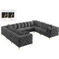  Manufacturer Color_Grey -- Tremblay 139" Grey Velvet Upholstered 8 pc Modular Sectional IMAGE 1