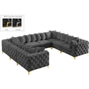  Manufacturer Color_Grey -- Tremblay 139" Grey Velvet Upholstered 8 pc Modular Sectional IMAGE 1