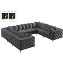  Manufacturer Color_Grey -- Tremblay 139" Grey Velvet Upholstered 8 pc Modular Sectional IMAGE 2