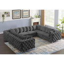  Manufacturer Color_Grey -- Tremblay 139" Grey Velvet Upholstered 8 pc Modular Sectional IMAGE 4