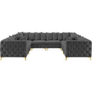  Manufacturer Color_Grey -- Tremblay 139" Grey Velvet Upholstered 8 pc Modular Sectional IMAGE 5