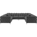  Manufacturer Color_Grey -- Tremblay 139" Grey Velvet Upholstered 8 pc Modular Sectional IMAGE 6