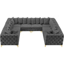  Manufacturer Color_Grey -- Tremblay 139" Grey Velvet Upholstered 8 pc Modular Sectional IMAGE 7