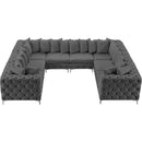  Manufacturer Color_Grey -- Tremblay 139" Grey Velvet Upholstered 8 pc Modular Sectional IMAGE 8
