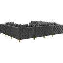  Manufacturer Color_Grey -- Tremblay 139" Grey Velvet Upholstered 8 pc Modular Sectional IMAGE 9