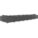  Manufacturer Color_Grey -- Tremblay 228" Grey Velvet Upholstered 8 pc Modular Sectional IMAGE 10