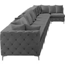  Manufacturer Color_Grey -- Tremblay 228" Grey Velvet Upholstered 8 pc Modular Sectional IMAGE 12