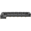  Manufacturer Color_Grey -- Tremblay 228" Grey Velvet Upholstered 8 pc Modular Sectional IMAGE 13