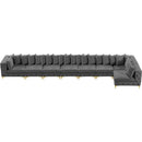  Manufacturer Color_Grey -- Tremblay 228" Grey Velvet Upholstered 8 pc Modular Sectional IMAGE 15