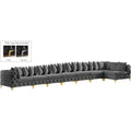  Manufacturer Color_Grey -- Tremblay 228" Grey Velvet Upholstered 8 pc Modular Sectional IMAGE 1
