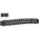  Manufacturer Color_Grey -- Tremblay 228" Grey Velvet Upholstered 8 pc Modular Sectional IMAGE 1