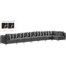  Manufacturer Color_Grey -- Tremblay 228" Grey Velvet Upholstered 8 pc Modular Sectional IMAGE 2