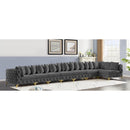  Manufacturer Color_Grey -- Tremblay 228" Grey Velvet Upholstered 8 pc Modular Sectional IMAGE 3