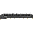  Manufacturer Color_Grey -- Tremblay 228" Grey Velvet Upholstered 8 pc Modular Sectional IMAGE 5