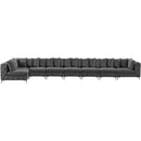  Manufacturer Color_Grey -- Tremblay 228" Grey Velvet Upholstered 8 pc Modular Sectional IMAGE 6