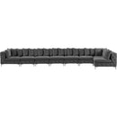  Manufacturer Color_Grey -- Tremblay 228" Grey Velvet Upholstered 8 pc Modular Sectional IMAGE 8