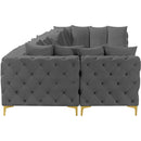  Manufacturer Color_Grey -- Tremblay 169" Grey Velvet Upholstered 8 pc Modular Sectional IMAGE 11
