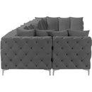  Manufacturer Color_Grey -- Tremblay 169" Grey Velvet Upholstered 8 pc Modular Sectional IMAGE 12