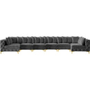  Manufacturer Color_Grey -- Tremblay 169" Grey Velvet Upholstered 8 pc Modular Sectional IMAGE 13
