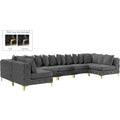  Manufacturer Color_Grey -- Tremblay 169" Grey Velvet Upholstered 8 pc Modular Sectional IMAGE 1