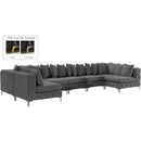  Manufacturer Color_Grey -- Tremblay 169" Grey Velvet Upholstered 8 pc Modular Sectional IMAGE 2