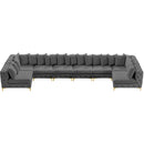  Manufacturer Color_Grey -- Tremblay 169" Grey Velvet Upholstered 8 pc Modular Sectional IMAGE 5