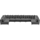  Manufacturer Color_Grey -- Tremblay 169" Grey Velvet Upholstered 8 pc Modular Sectional IMAGE 6