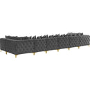  Manufacturer Color_Grey -- Tremblay 169" Grey Velvet Upholstered 8 pc Modular Sectional IMAGE 7