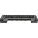  Manufacturer Color_Grey -- Tremblay 198" Grey Velvet Upholstered 9 pc Modular Sectional IMAGE 13