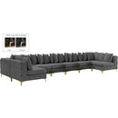  Manufacturer Color_Grey -- Tremblay 198" Grey Velvet Upholstered 9 pc Modular Sectional IMAGE 1