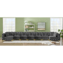  Manufacturer Color_Grey -- Tremblay 198" Grey Velvet Upholstered 9 pc Modular Sectional IMAGE 3