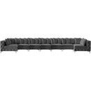  Manufacturer Color_Grey -- Tremblay 198" Grey Velvet Upholstered 9 pc Modular Sectional IMAGE 6